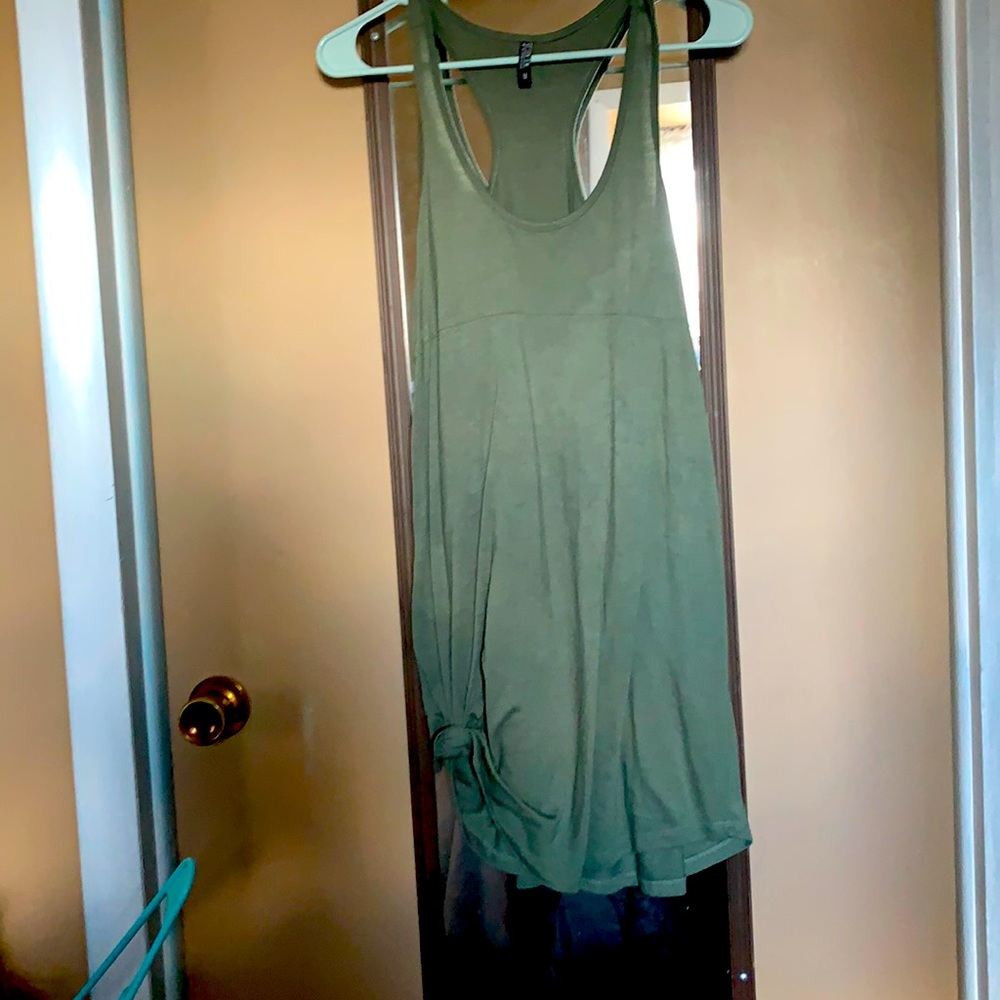Green dress.